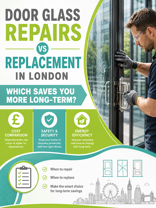 Door glass repairs vs replacement in London