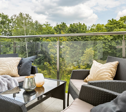 Bespoke Glass Balconies & Terraces with Glass Balustrades in Bentley GU10 & throughout Surrey